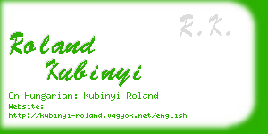 roland kubinyi business card